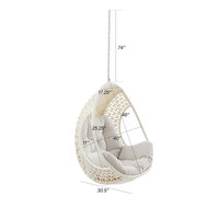 Fauteuil suspendu en macramé tissé à hauteur réglable avec coussin et oreiller doux, style bohème, pour patio et jardin