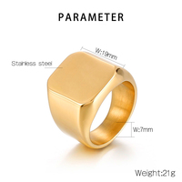 2025 Brand Design Custom Logo Herren Wasserdichter Schmuck Chunky Edelstahl Championship Square Siegelringe