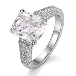 Anillo de Diamantes de Laboratorio con Certificado IGL, Oro Blanco Sólido de 18K/14K, Nuevo Diseño, Anillo de Compromiso para Mujer, Regalo de San Valentín - Product Image 1