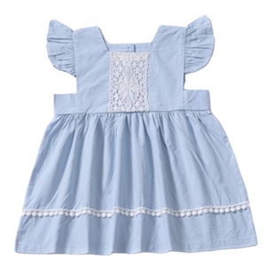 Robe à manches papillon florale pour enfants de 1 an, avec dentelle, vente en gros du Bangladesh, prix abordable, directement de l'usine - Product Image 1