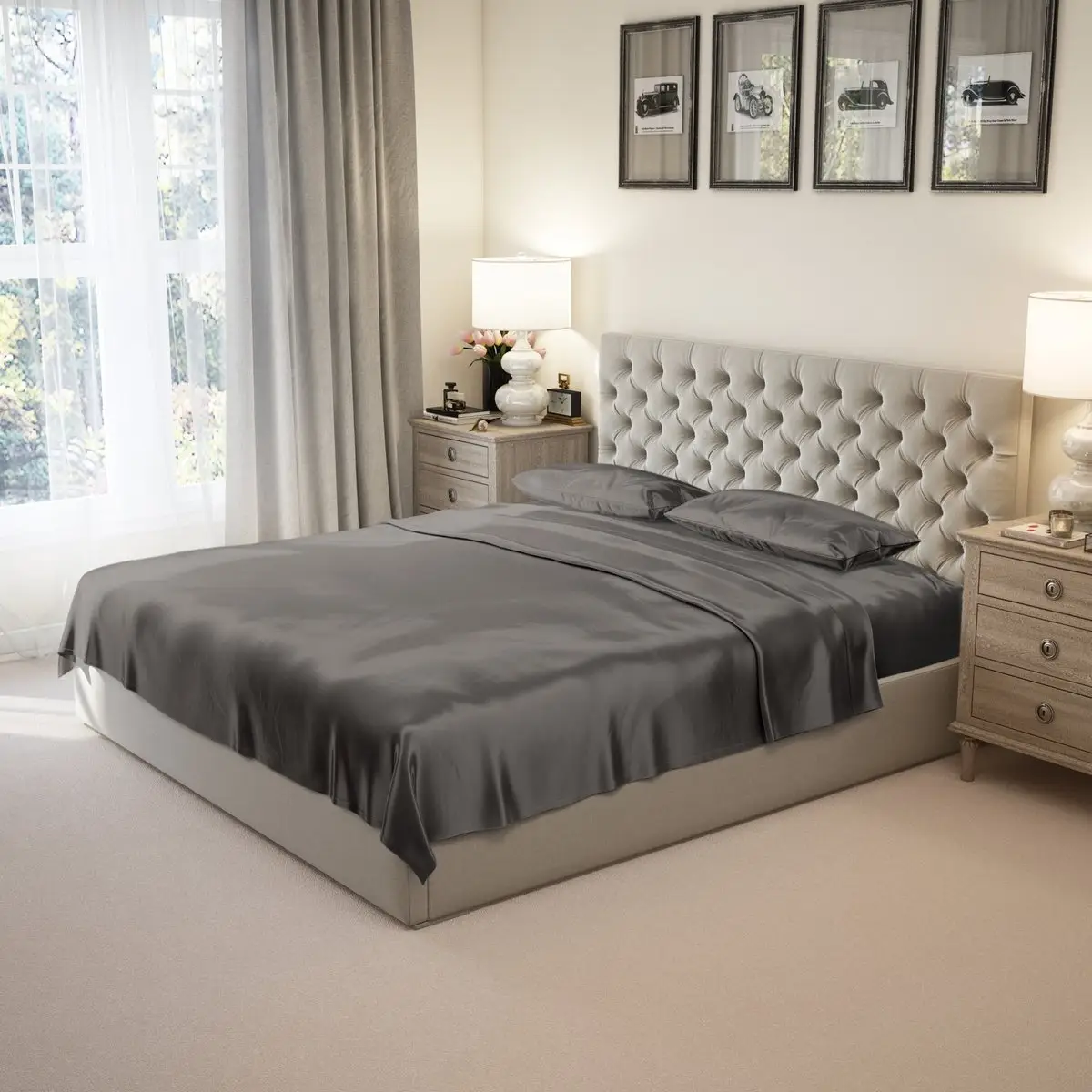 16-30 MM 100% Pure satin Luxury Silk Custom Printed bedsheet with Pillowcase bed sheet cover set modern silk