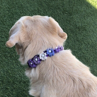 Collier pour chien en paracorde fait main avec décoration florale 3D, collier pour animaux de compagnie réglable en PVC pour tous les chiens, motif floral personnalisable