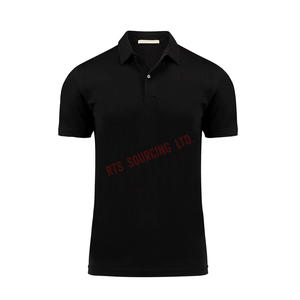Polo de manga corta para hombre, cuello de polo, sólido, mezcla de algodón de primera calidad, transpirable, cómodo, apto para negocios informales y ropa al aire libre - Product Image 1