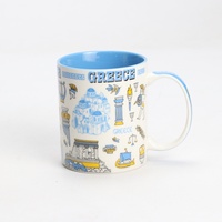 Coffrets de vaisselle en céramique et porcelaine, tasses et assiettes, souvenirs touristiques et repères de la Grèce, personnalisables OEM ODM
