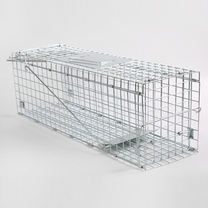 Vente en gros de piège pliable en métal massif pour chats et lapins Cage de sauvetage pour animaux vivants et antiparasitaire 61x18x21cm en stock - Product Image 2
