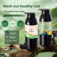 Sampo Herbal Daun Cedar 18-Racun Herbal untuk Mengontrol Minyak dan Mengatasi Ketombe, Sampo Perawatan Rambut Fo-ti Berbahan Dasar Tumbuhan