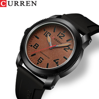 CURREN 8454 erkek büyük sayılar izle kauçuk kayış kol saati su geçirmez spor japonya Movt kuvars saatler erkekler