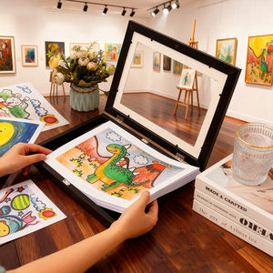กรอบรูปแม่เหล็กไม้แบบปรับเปลี่ยนได้สำหรับเด็ก แสดงผลงานศิลปะ <span class=keywords><strong>ภาพ</strong></span><span class=keywords><strong>วาด</strong></span> รูปถ่าย ของเด็ก - Product Image 6