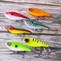 Leurre Bionique Submersible pour Poisson-chien à Coulée Lente 12CM 52G, Jerkbait Artificiel à Corps Dur avec Action S-Swim, Hameçons JKB120
