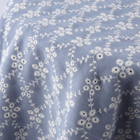 Tissu brodé en maille de chiffon 100% polyester extensible, léger et respirant, pour robe femme, entoilage, sac de canapé, style pastoral