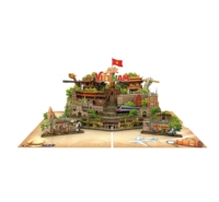 Carte 3D Pop-Up du Vietnam, impression numérique personnalisée, art papier haut de gamme, vente en gros, cartes de vœux artisanales avec monuments, anniversaire