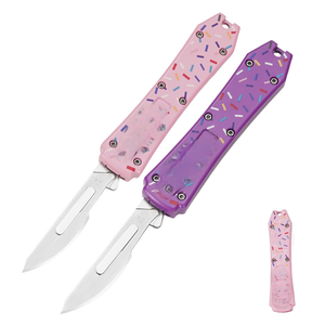 Hot bán 5.25 "Mini EDC tiện ích phẫu thuật hành động kép dao CNN Donut bistoury D/một túi dao D2 dao - Product Image 5