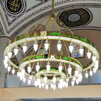 Grand lustre en fer de style arabe personnalisé pour les halls d'hôtel à haut plafond et les salles de banquets des mosquées marocaines