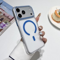 Coque de chargement magnétique sans fil transparente antichoc en PC rigide pour iPhone 17 18 Pro Max avec protection de l'objectif couleur et anti-jaunissement