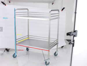 HOCHEY MEDICAL Chariot de procédure à deux couches de haute qualité Chariot de clinique en acier inoxydable - Product Image 2