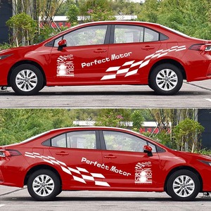 4PCS Décalcomanies universelles en vinyle pour carrosserie de voiture de style course Personnalité à carreaux Personnalité Rally Stripes <span class=keywords><strong>Stickers</strong></span> - Product Image 2