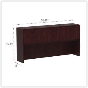Alera Valencia Series Mueble de madera de caoba con puertas, 4 compartimentos, 70.63w x 15d x 35.38h, organizador de escritorio y cajones - Product Image 5