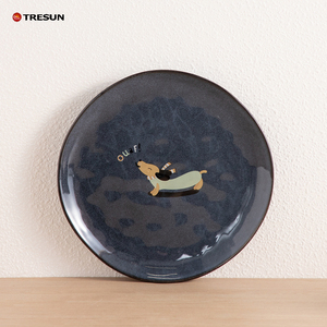 Bowl and Dish Set Kids Children Cute Tableware Reactive Glazed Luxury <b>Ceramic</b> Bowl Rice Bowl Soup <b>Plate</b> Set Dinnerware Set - Product Image 4