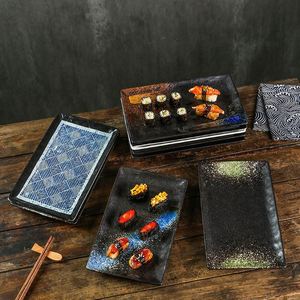 Vintage Rectangular Sushi Sashimi <b>Plate</b> Hotel Restaurant Tableware Dim Sum Serving Tray <b>Ceramic</b> Barbecue Steak <b>Plate</b> - Product Image 3