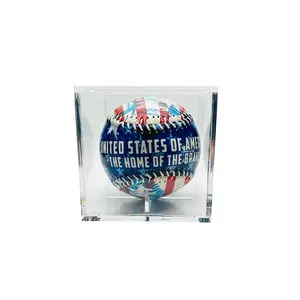 baseball jersey cadre cas Suppliers-Boîte d'exposition de cubes de Baseball, t-shirt transparent en acrylique personnalisé, 1 pièce