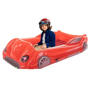 Red Race Car Shaped Kids <b>Inflatable</b> Travel Bed for Toddlers Camping Home Hotel - Product Image 1
