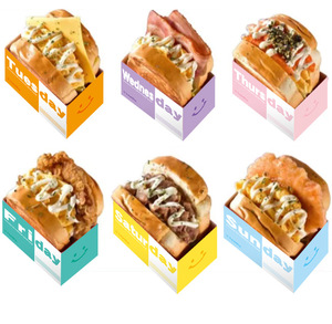 Eco Custom Design Disposable Greaseproof Paper and Box <strong>for</strong> Thick Egg Burst Toast Sandwich Burger Bakery Takeaway Packing - Product Image 3