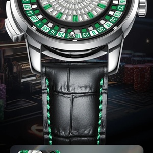 BG8004 New Men <b>Mechanical</b> <b>Watch</b> Automatic Movement Rotating Dial Arabic Numerals Roulette <b>Watch</b> Diamond Luminous Hands - Product Image 4