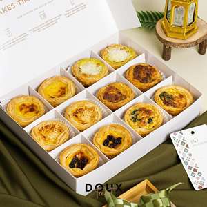Boîte d'emballage en papier pour pâtisserie <span class=keywords><strong>jetable</strong></span> avec logo personnalisé, <span class=keywords><strong>prix</strong></span> de gros, boîte d'emballage pour tartes aux œufs avec compartiments - Product Image 3