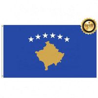 Drapeau du Kosovo en gros 90x150cm 3x5 pieds 3 couches double face en polyester avec œillets en laiton, bannière nationale pour événements extérieurs, qualité supérieure