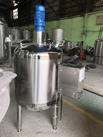 Cuve de mélange de liquides à double enveloppe chauffée électriquement en acier inoxydable avec agitateur, 200L 500L