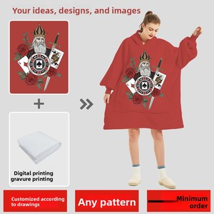 Vêtements de nuit et de détente transfrontaliers en flanelle thermique, sweat à capuche double couche doublé polaire et <span class=keywords><strong>pyjama</strong></span> en laine d'agneau - Product Image 2