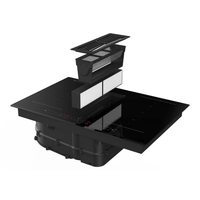 Nouvelle cuisinière à induction 4 brûleurs encastrable avec hotte aspirante intégrée