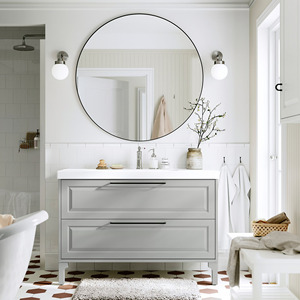 Armoire de salle de bain en acier inoxydable <span class=keywords><strong>au</strong></span> design moderne haut de gamme Durable robuste et étanche à l'humidité 304 vanité avec armoire à pharmacie - Product Image 2