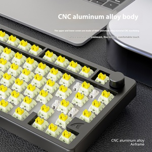 <span class=keywords><strong>Clavier</strong></span> mécanique sans fil en aluminium RGB Cmany X86 avec bouton rotatif, <span class=keywords><strong>clavier</strong></span> RGB interchangeable à chaud pour le jeu - Product Image 3