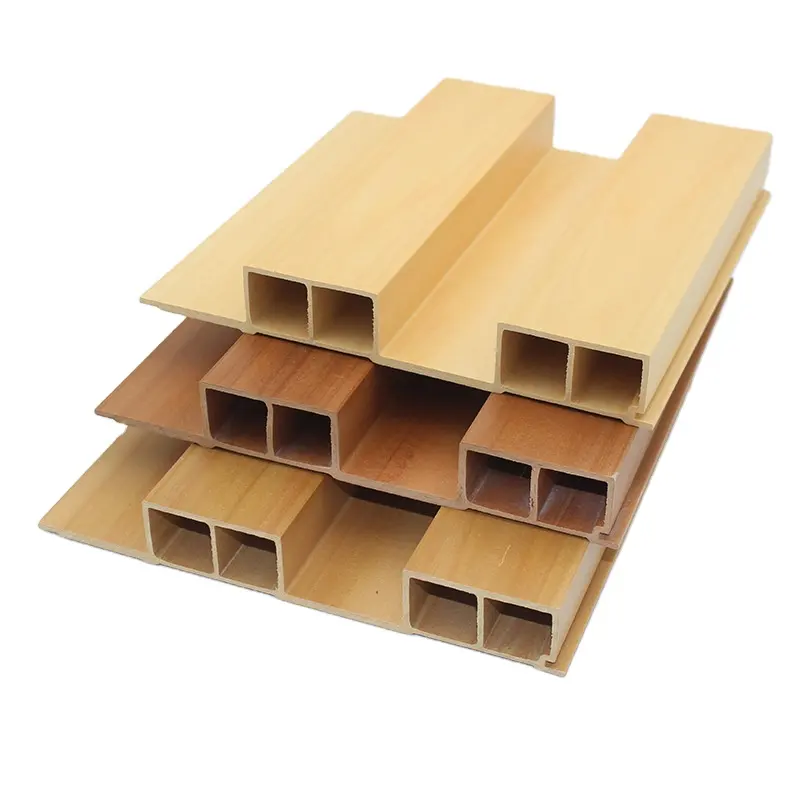 Auténticos diseños elegantes naturales Fácil instalación rentable panel de pared WPC aspecto de madera para uso interior