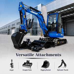 Mini-excavatrice sur chenilles TOROS de haute qualité CE EPA, 1-3,5 tonnes, moteur, pompe, boîte de vitesses pour travaux de paysagisme et de voirie - Product Image 3