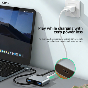 Adaptador Hub Gigabit 4 en 1 Tipo C, Tipo C a Gigabit Ethernet, Puertos <span class=keywords><strong>USB</strong></span>, Base de Carga PD para <span class=keywords><strong>Laptop</strong></span>, Teléfono, Tableta, Impresora IOS - Product Image 5