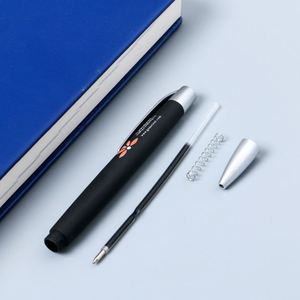 Promotional Plastic Multicolor Customized Rubber Blue Ballpoint <b>Pen</b> with Custom Logo for Stationery and School Supplies Office - Product Image 3