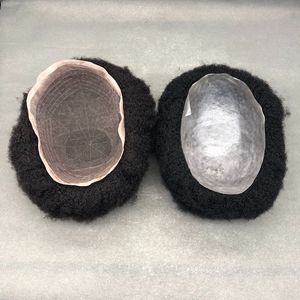 <span class=keywords><strong>Peluca</strong></span> Afro para <span class=keywords><strong>Hombre</strong></span> Africano con Ondas y Rizos de 2MM/4MM, Base de PU Completa, Color OMBRE, Cabello Corto, Cabello Real - Product Image 5