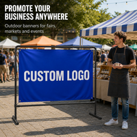 Drapeau personnalisé avec logo imprimé, bannière publicitaire extérieure double face en polyester avec œillets pour la promotion d'entreprise