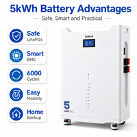 Batterie solaire LiFePO4 100Ah 5kWh, 15 unités en connexion parallèle, garantie 10 ans, 8000 cycles, directement de l'usine, pour appartement