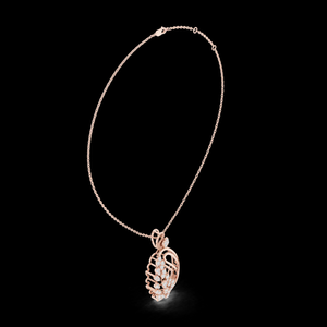 จี้เพชรรูปใบไม้ลายเพสลีย์สีโรสโกลด์สำหรับงานหมั้นและงานแต่งงานของผู้หญิง เพชรระยิบระยับหรูหราพร้อมชุบเงิน - Product Image 2