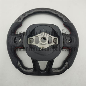 Volant de direction en cuir perforé en fibre de carbone avec LED pour Dodge Challenger SRT - Product Image 5