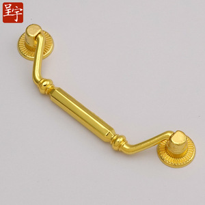 <b>Gold</b> <b>Drawer</b> Handle Zinc Alloy Bar Shape Chinese Style Durable Surface Decoration - Product Image 2