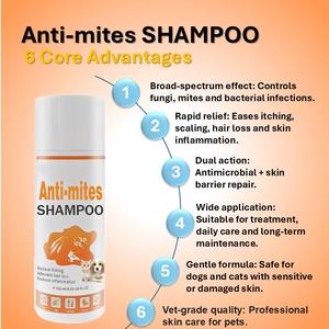 Shampoing <span class=keywords><strong>anti</strong></span>-acariens écologique pour chiens et chats 252 ml – Élimine rapidement les acariens Demodex et Sarcoptes – Soulage rapidement les démangeaisons cutanées - Product Image 5