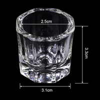Bol à gel professionnel en verre pour nail art, support pour liquide acrylique avec bol pour dissolvant de vernis gel, coupelle à ongles en cristal