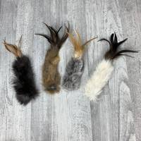 Jouets pour chats en fourrure de lapin véritable et plumes de haute qualité