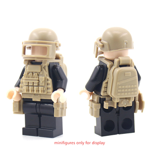 MOC équipé armée <span class=keywords><strong>militaire</strong></span> arme Pack blocs de construction sac de sable WW2 soldats accessoires jouet éducatif costume casque armure jouets - Product Image 5