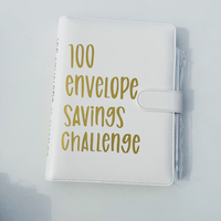 A5 Spiral Style PU Leather Budget Binder Planner Notebook 100 Envelope Savings Challenge Money-Saving Bulk Product