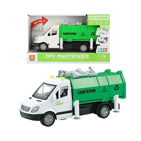 Enfant 1 16 Échelle Friction Inertielle Assainissement Camion Voiture Jouets Purificateur Véhicule Ville Service Avec Son Lumière Essayez-moi Pour Les Enfants